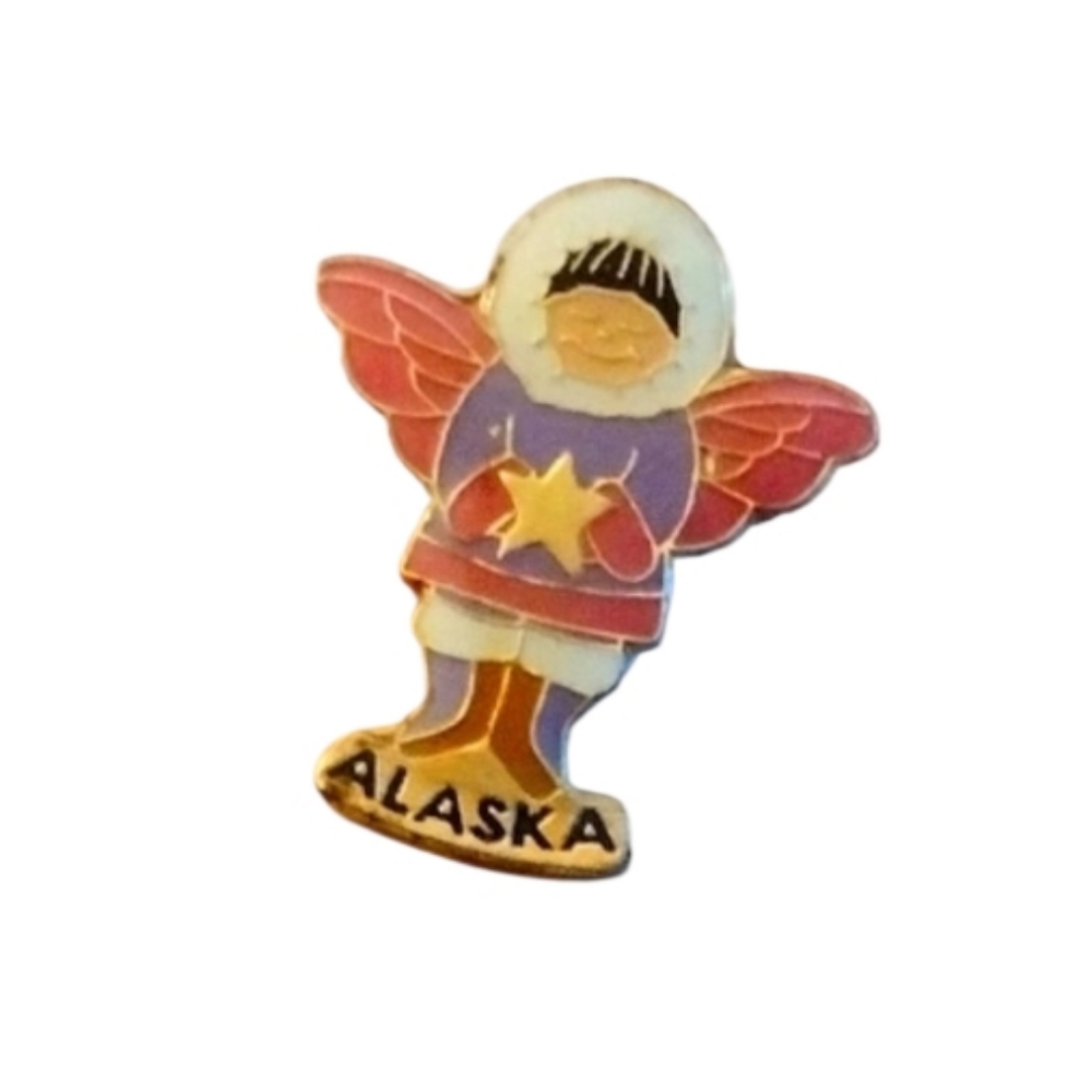 **FREE W/Purchase! Enamel Pin Alaskan Eskimo, Pink, Accessories Gold Girl Boy